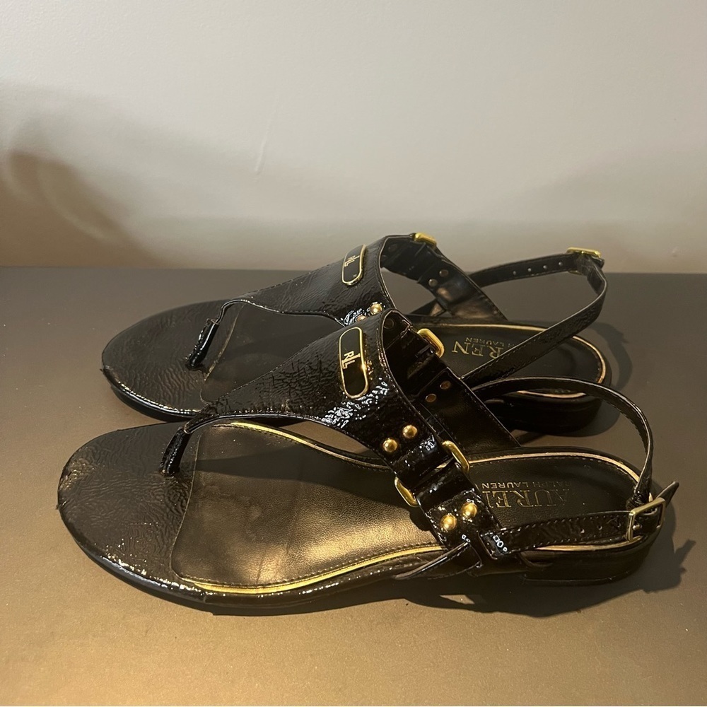 Womens Lauren Ralph Lauren Valinda T-Strap Slingback Sandals size 8B